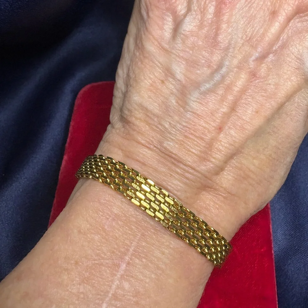 Bracelet Stainless Steel Panthera Link Lobster Clasp Gold Tone